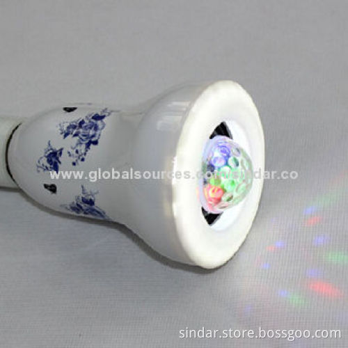Led bulbs RGBw lighting can play music by buletooth, with beautiful blue and white porcelain